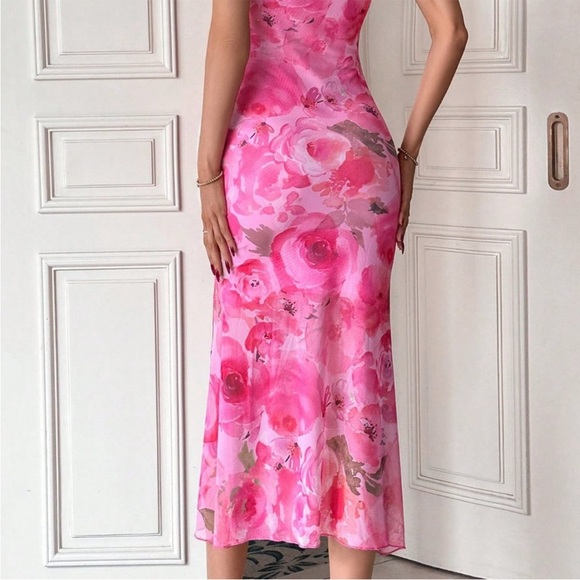 Pink Preppy Womens Floral Print Cami Dress - Picture 2 of 3